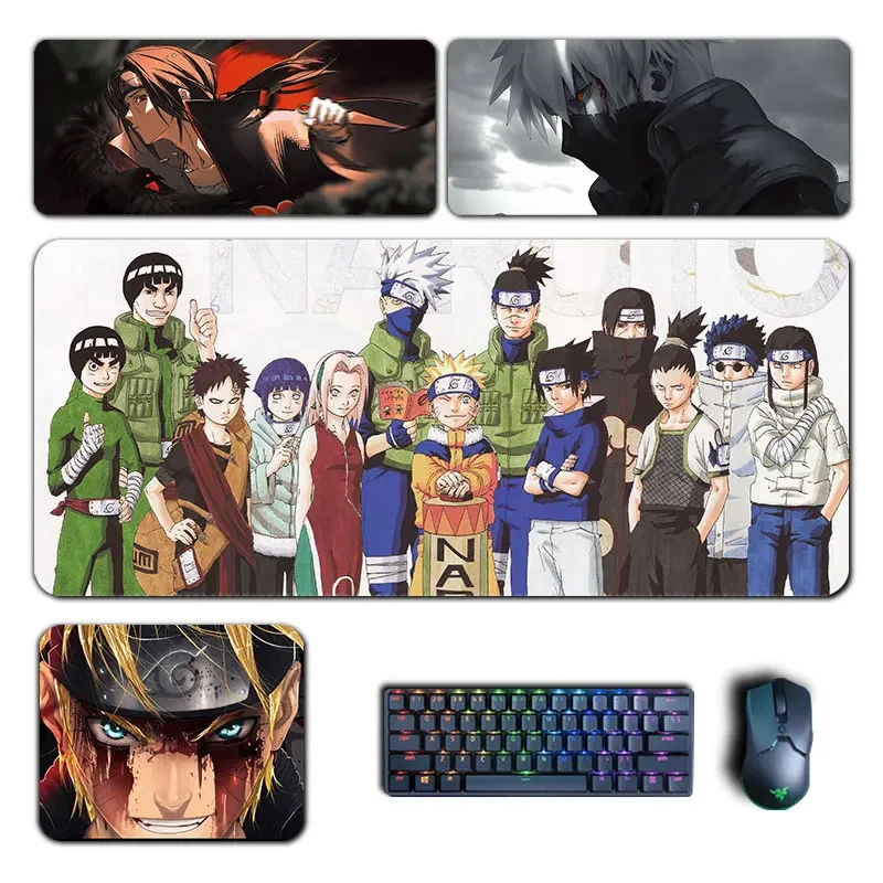 Anime Naruto Mouse Pad Kakashi Uchiha Itachi Sasuke XXL MousePad Manga Computer Laptop Keyboard Padding Accessories Desk Mat