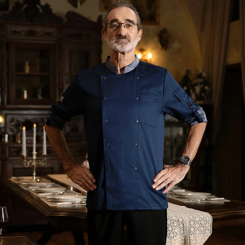 シェフ作業服長袖秋冬レストランキッチン洋食キッチンケータリング食堂ベーキングケーキパン Clothi