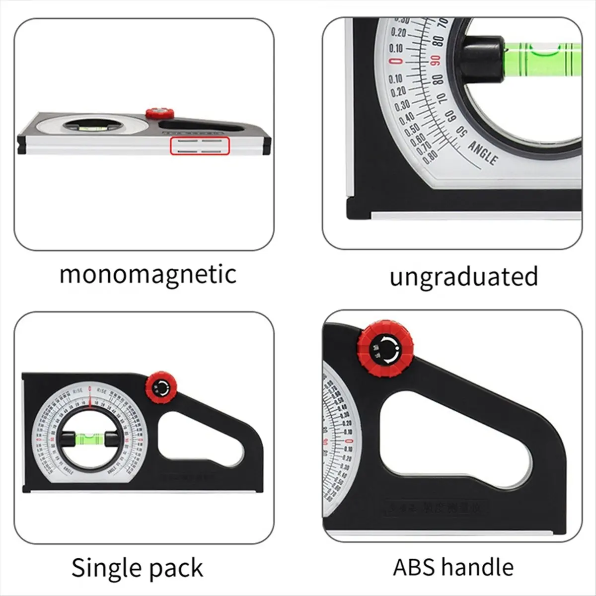 A008 Engineering Inclinometer, Universal Slope Measuring Scale, Multifunctional Goniometer Instrument Measuring Tool A