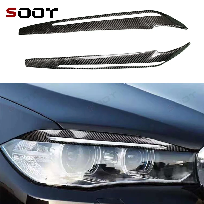 

For BMW X5 F15 X6 F16 X5M F85 X6M F86 2015-2018 Carbon fiber lamp eyebrow front headlight eyebrow sticker decoration Auto Partsc