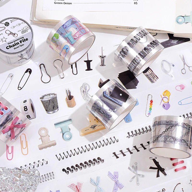 30mm * 200cm Time Archive Series Vintage Journal Tool Materiale Adesivi Nastro PET Creativo FAI DA TE Scrapbooking Washi Cancelleria Decalcomanie