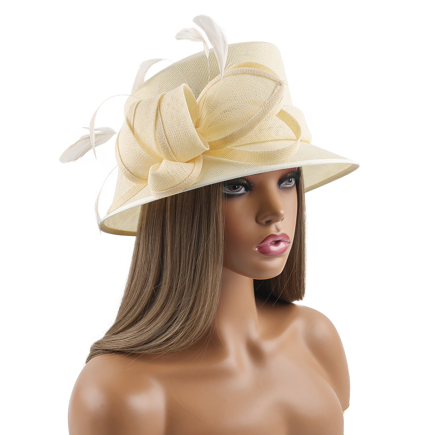 

Most Popular Holiday Fashion Fascinator Hat Deluxe Bowknot Sinamay Church Hat New Hairnet Gift for Women Party Dance Decoration