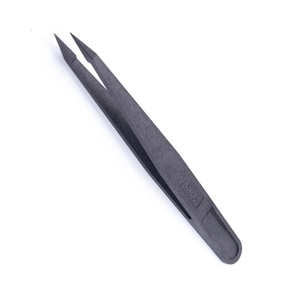 1pc 120mm Carbon Fiber Tweezer Multifunctional Anti-Static Tweezer For Maintenance Industrial Repairing Hand Tools