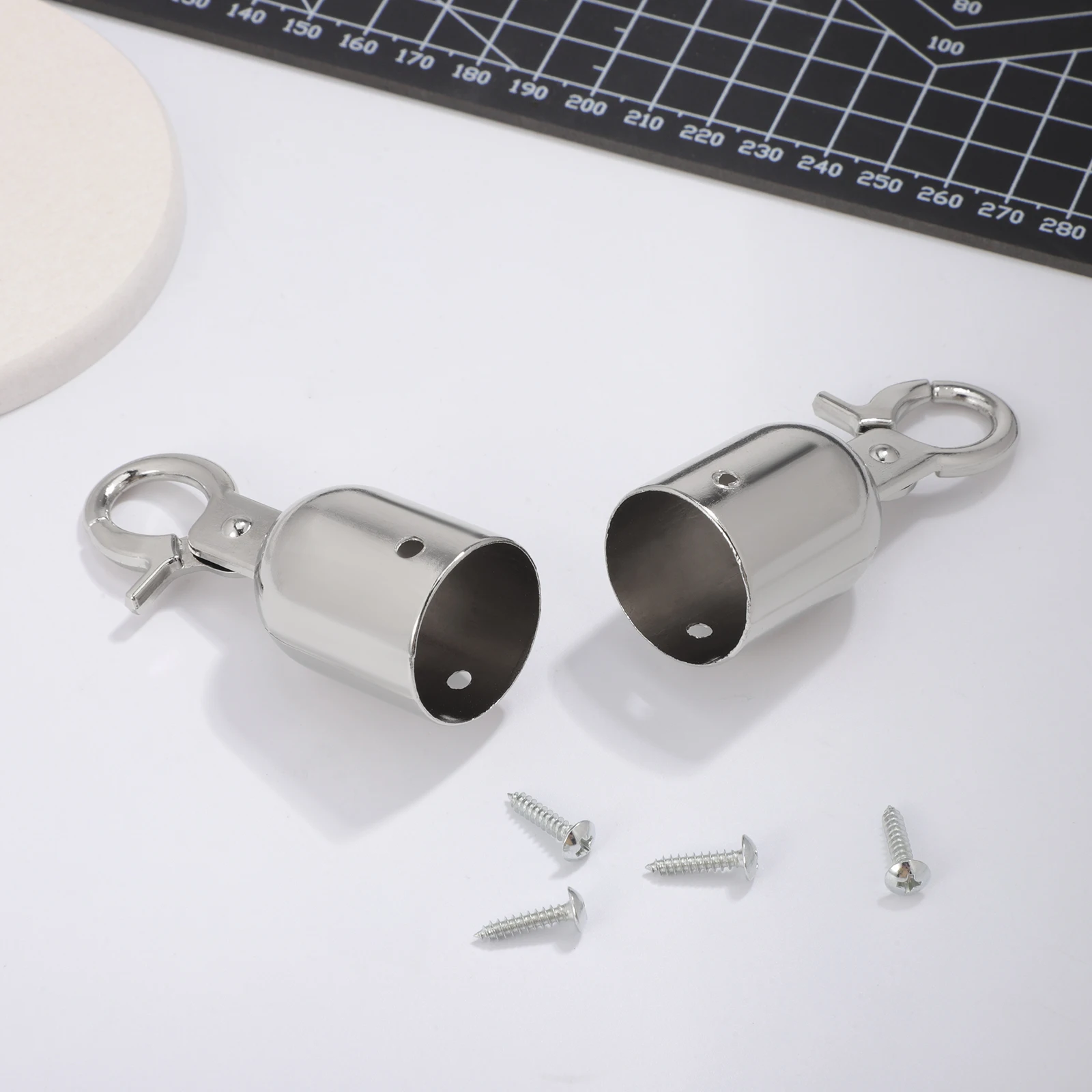 

2pcs Rope Stopper Silver Hook Decking Stainless Steel Guardrail Chain Stopper Cord Rope Ends Accessories Metal Cord
