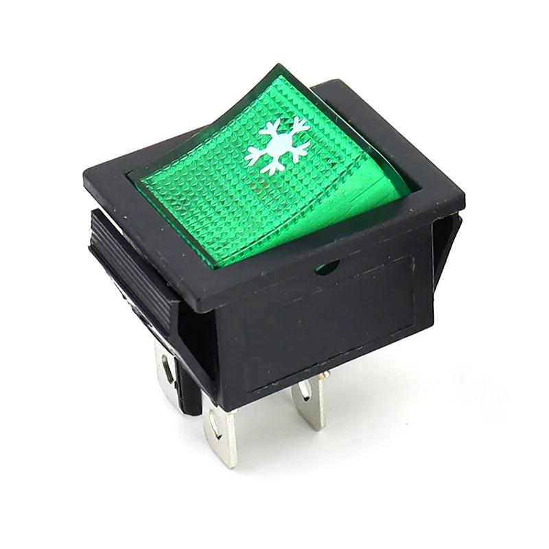 5PiecesKCD4Rocker Switch16AHigh Current Four-Leg Two-Position Rocker Switch31*25mmPower Switch Red Green Yellow