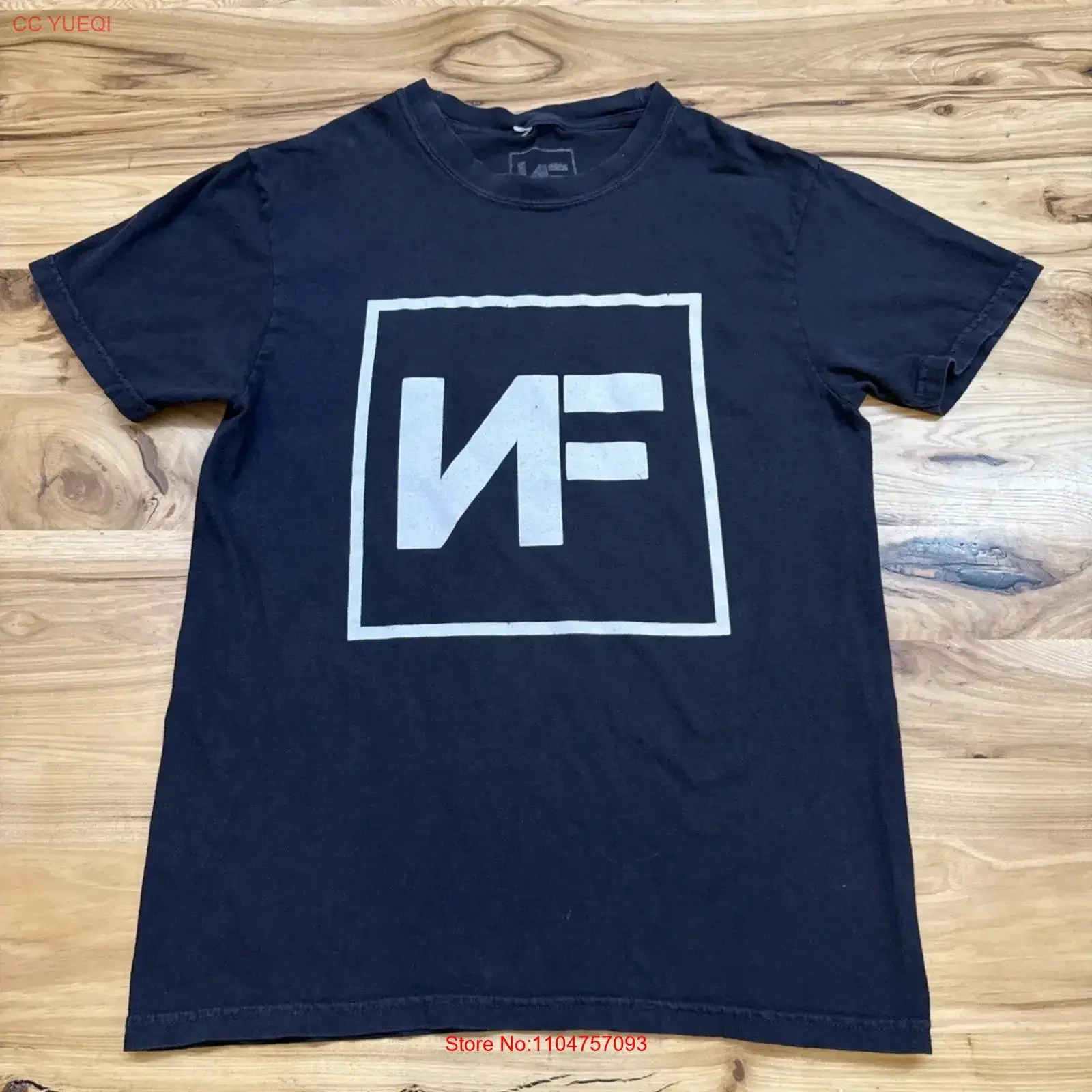 T-shirt de concert NF noir, collection Hope Tour, pour fans de rap et hip-hop, taille S, style vintage délavé, idéal pour le quotidien