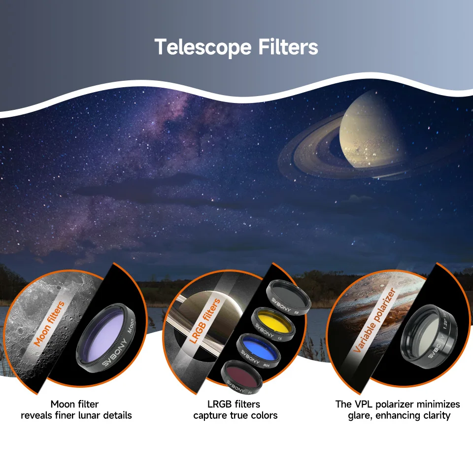 Svbony SV233 1,25-Zoll-Okular Achtteiliges Teleskop-Zubehörset für Astronomische Planetenbeobachtung – Detail 25