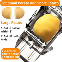 French Fry Cutter Potato Slicer with 2 Blades No-Slip Suction Base Potato Cutter Stainless Steel French Fry Cutter for Potatoes