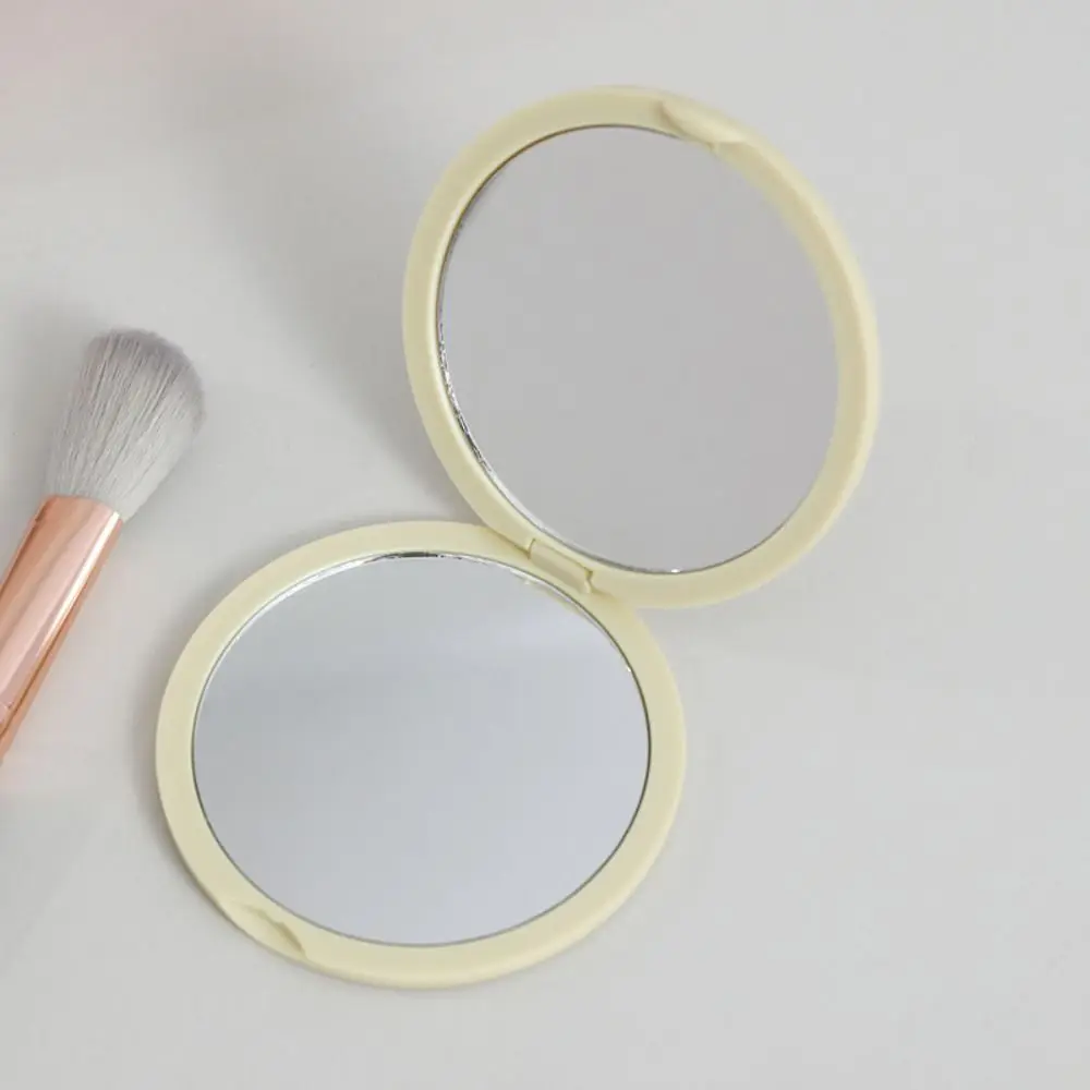 Simple Mini Hand-Held Mirror Portable Double-Sided Make-Up Mirror Plastic Cute Pocket Mirror Student