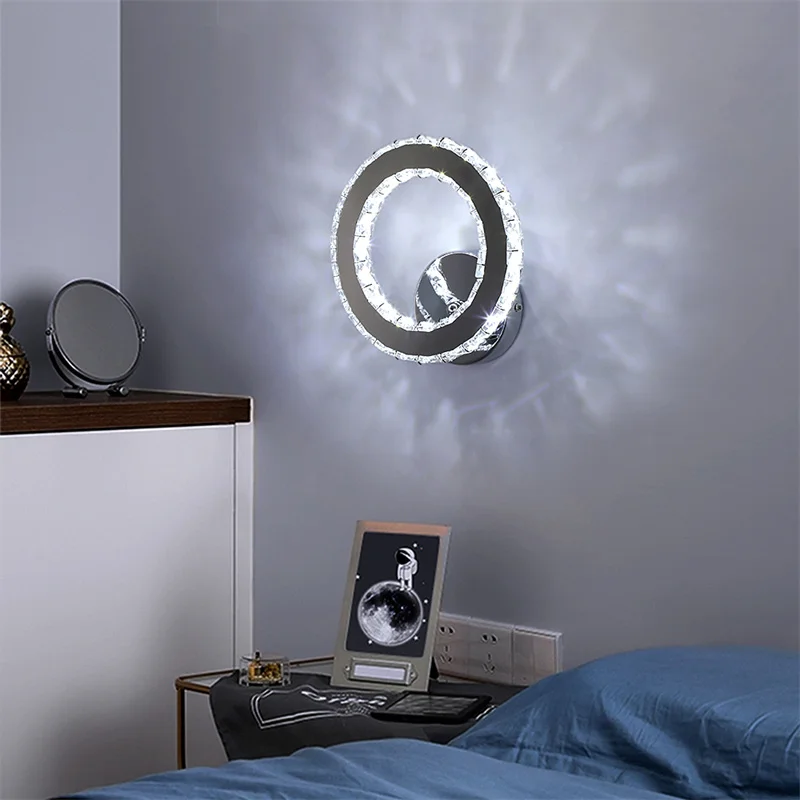 Imagem -02 - Modern Crystal Led Lâmpada de Parede Cabeceira Luminárias Arandelas para Corredor e Corredor Dormir Interior Home Decor k9