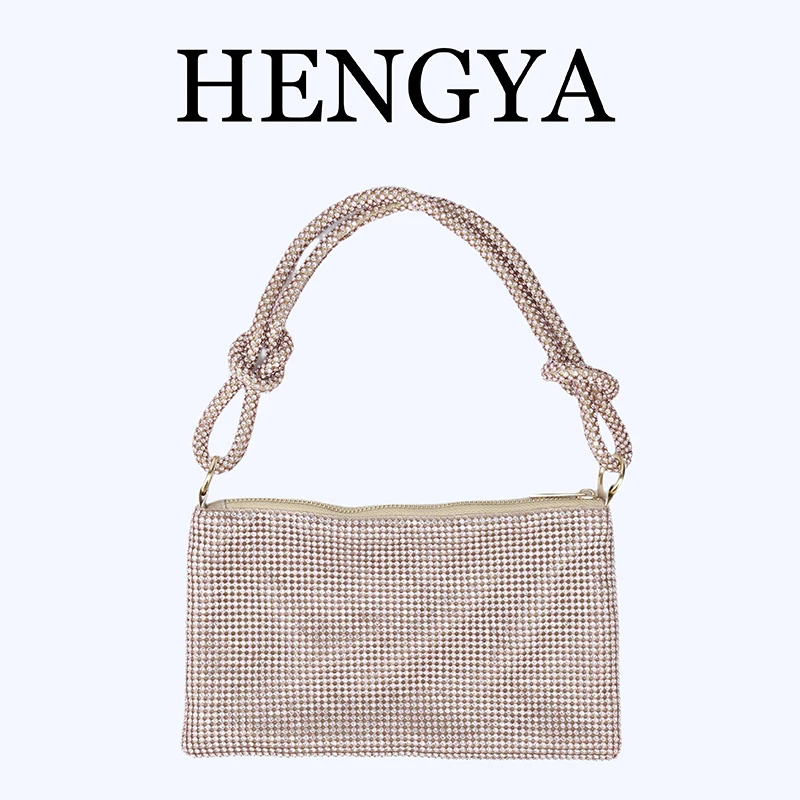 Nuevo bolso de mano con carácter a la moda para mujer, bolso de cena brillante, bolso para banquete, bolso de hombro tipo bandolera formal para