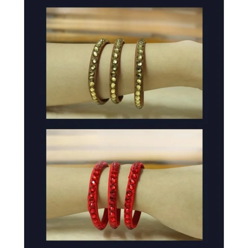 Customized 3 Natural Diamond Latin Dance Kid Adult Blackpool Competition Bracelet National Standard Dance Performance Black