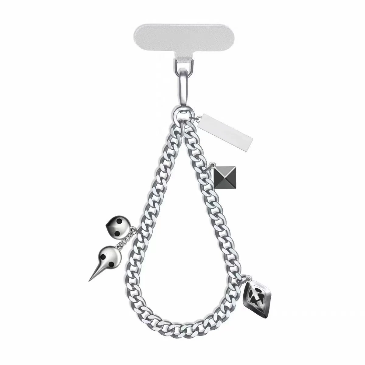 Creative Silvery Bird Head Pendant Metal Phone Charm Accessories for Galaxy for IPhone 12 13 14 15 16 17 Pro Max Case