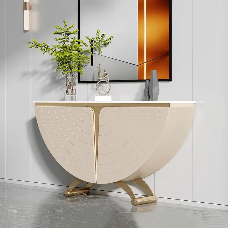 Minimalist entrance cabinet, simple living room aisle, marble entrance table