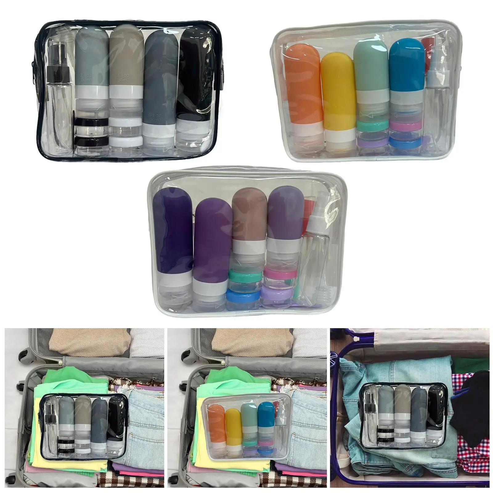 

16 Pieces Travel Bottles for Toiletries with Storage Bag Multifunctional Travel