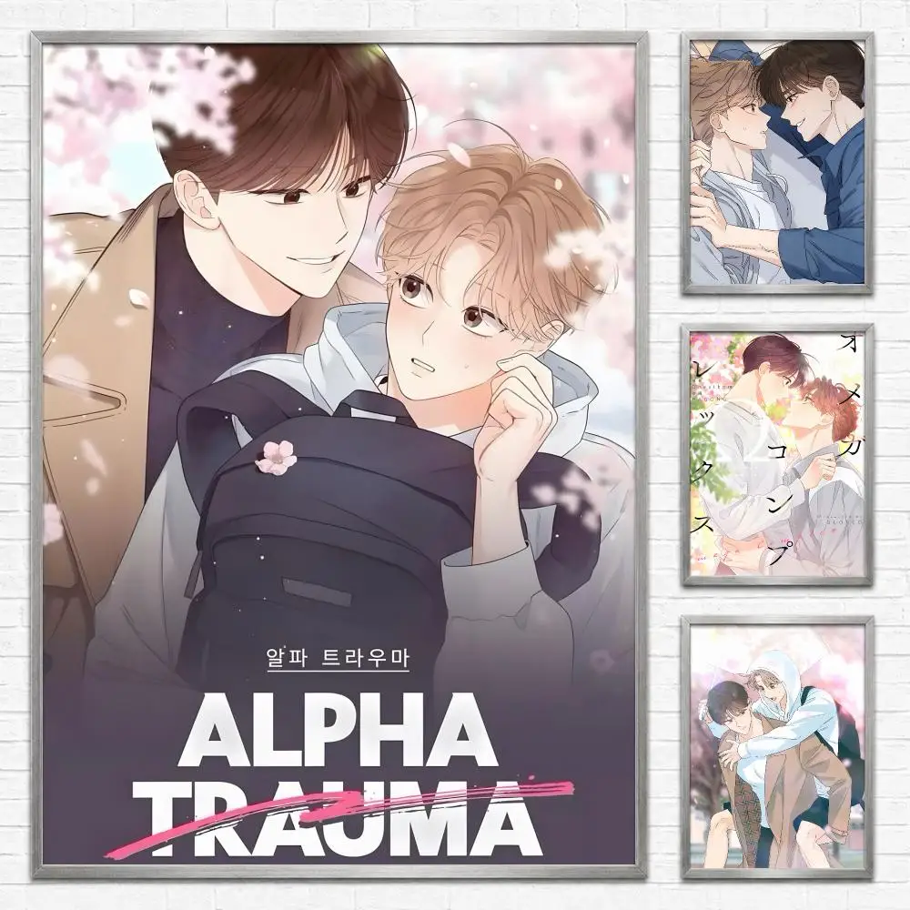 Manhwa Alpha Trauma BL Poster Self‑Adhesive Waterproof PP Poster Coffee House Bar Wall Art Sticker Room Home Decor