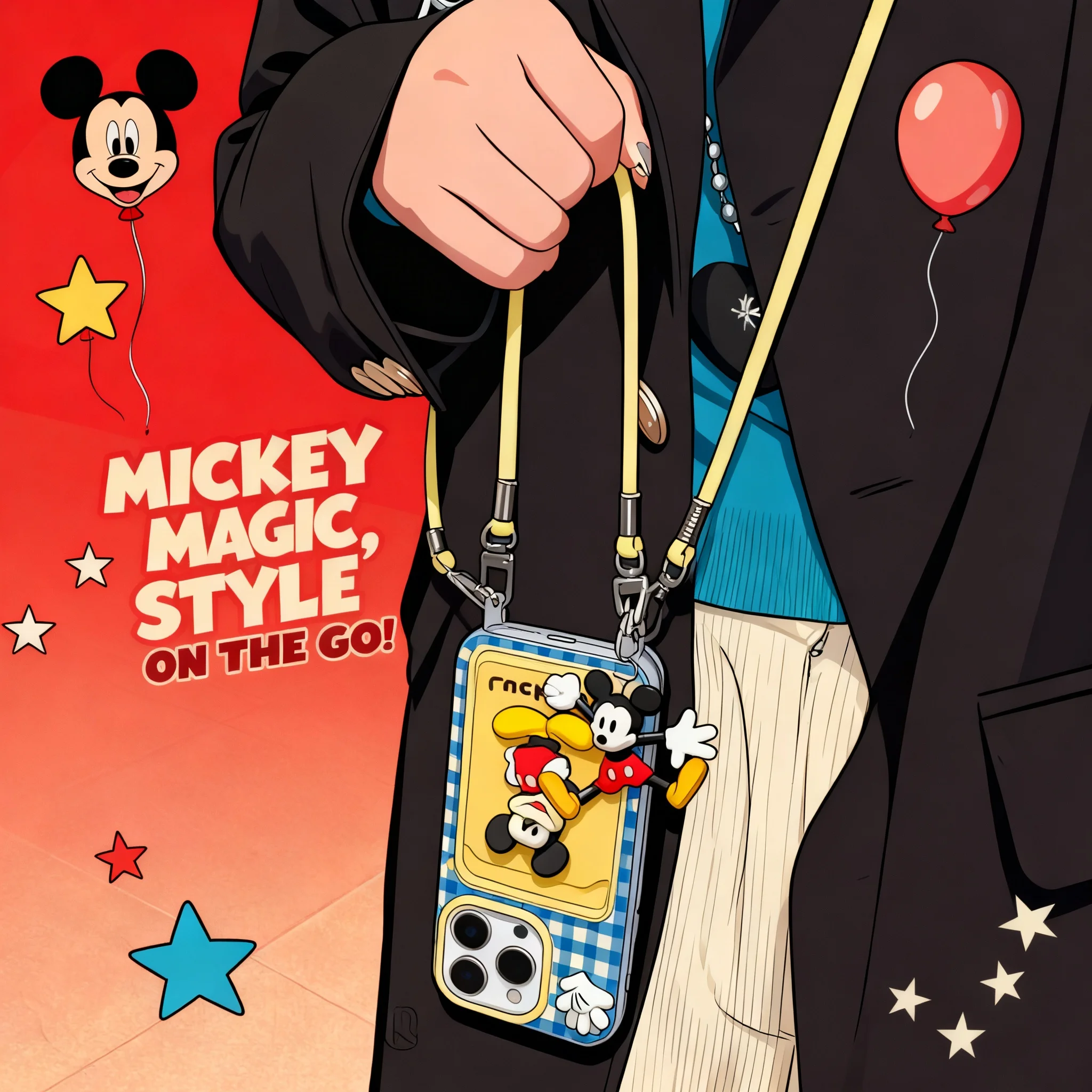 

Чехол для телефона Mickey 17 Pro Max для iPhone 15, новая модель 13 14, мягкий чехол для женщин, сумка-кроссбоди для iPhone 16, милый мультяшный дизайн Disney
