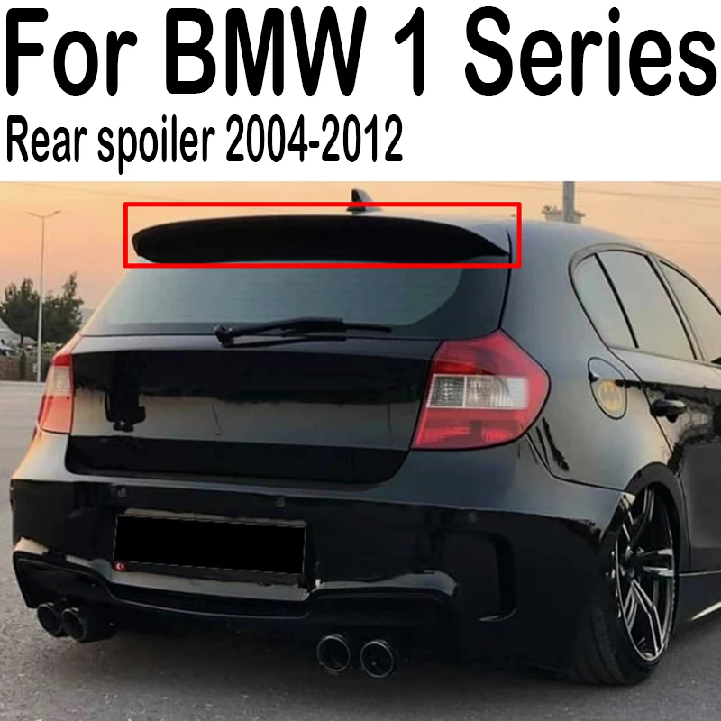 For BMW 1 Series E87 E81 116i 118i 120i rear roof spoiler carbon black body sports modification kit 2004 05 06 07 08 09 10 11 12