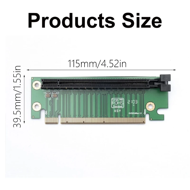 PCIe X16 macho para fêmea extensor placa gráfica risers 90 ° extensão perfis baixos