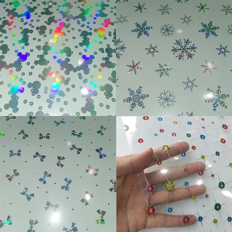 PVC Vinyl Fabric Faux Leather Diy Craft Supplies Bag Material Holographic Hair Bow Fabric Leathercraft Arts Crafts Sewing Home