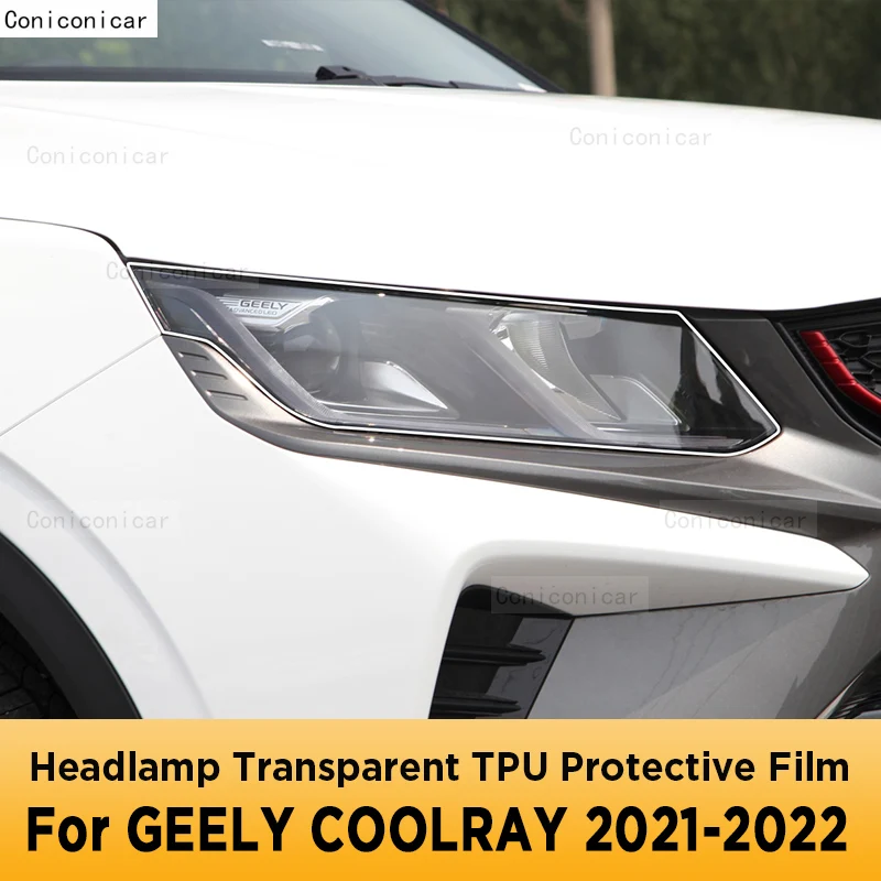

For GEELY COOLRAY 2021 2022 Car Exterior Headlight Anti-scratch Front Lamp Transparent TPU Protective Film Accessories
