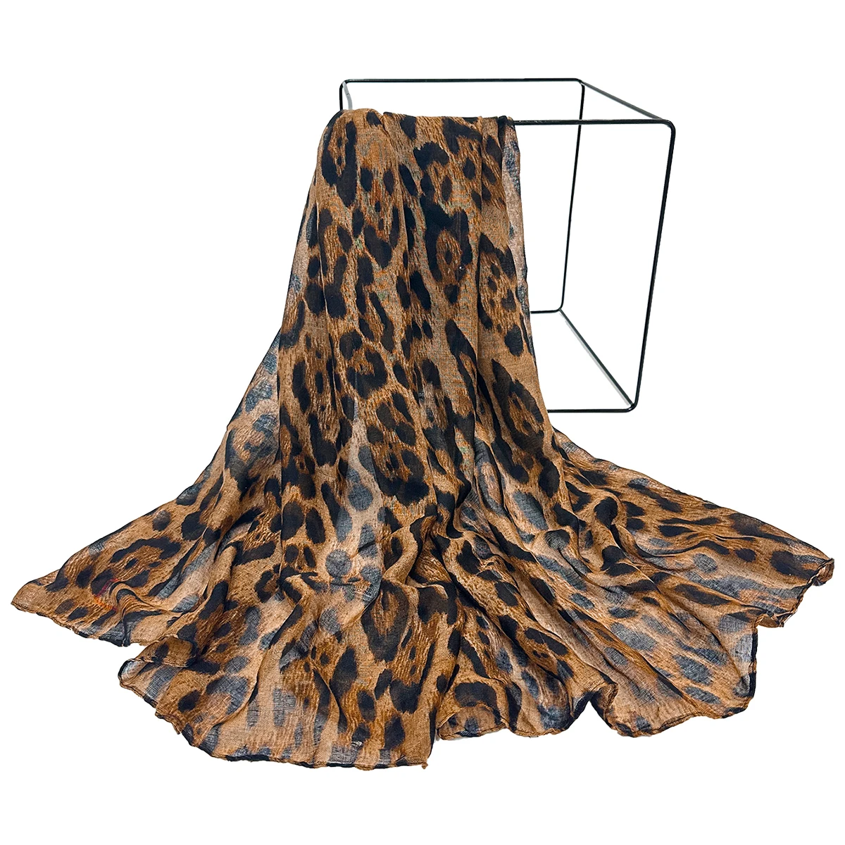 A fashionable voile leopard print soft thin women\'s scarf shawl