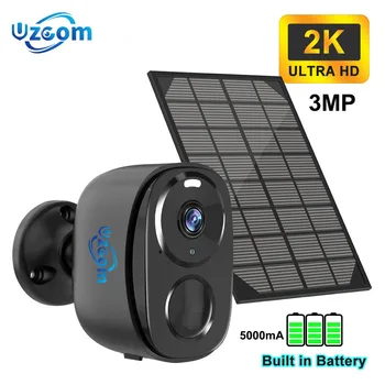 Solar camera CCTV security 3MP battery camera full color night vision outdoor wifi surveillance camera with security protection