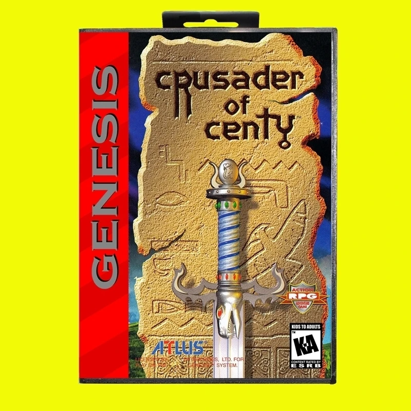 Crusader Of Centy MD Game Card 16 Bit USA Cover for Sega Megadrive Genesis Video Game Console Cartridge