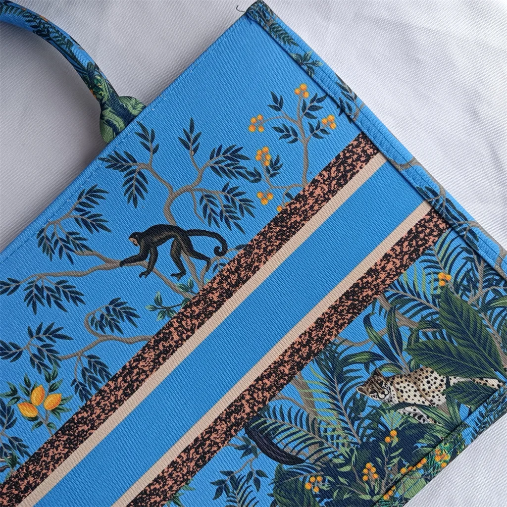 Sac à Main en Toile Imprimée de Style Artistique pour Femme, Fourre-Tout de Styliste avec Nom Personnalisé Brodé, Nouvelle Collection