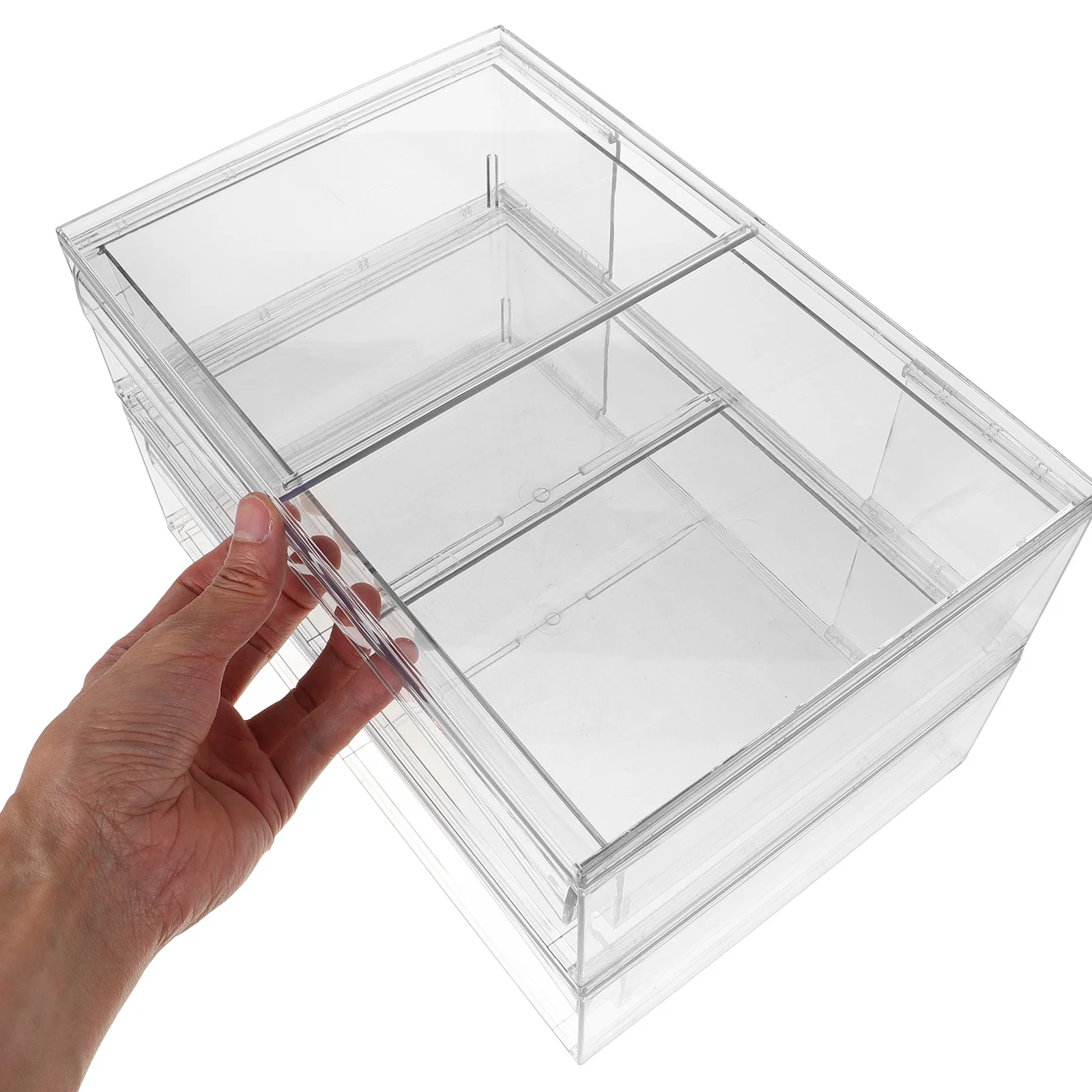 

2Pcs Acrylic Box Drawer Organizer Desktop Makeup Storage Box Clear Organizer Storage Boxes Sundry Boxes
