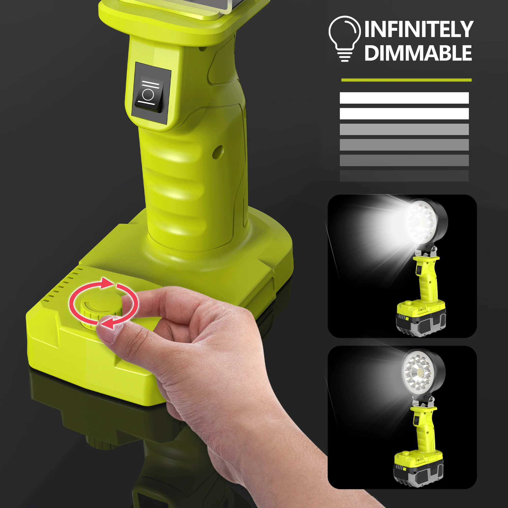 Cordless Work Light, Compatible with Batteries Ryobi 18V One+ Li-ion Battery,35W 4000LM for Ryobi Light with USB Port, Led light