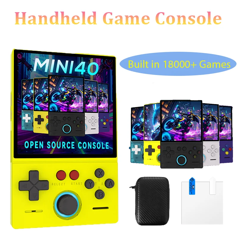 

2026 Upgraded Retro Handheld Game Console 4.0" IPS Screen Linux System 30+ Emulators RGB Joystick Pocket Video Game Player