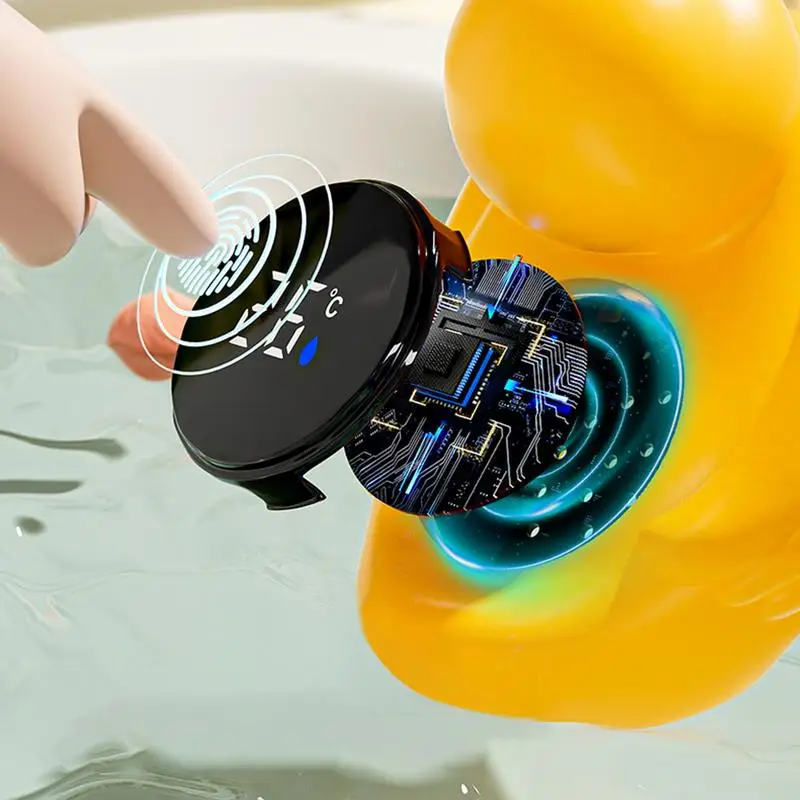 Duck Baby Bath Temperature Gauge Floating Waterproof Digital Duck Temperature Gauge for Baby Water Bath Cartoon Floating Bathtub