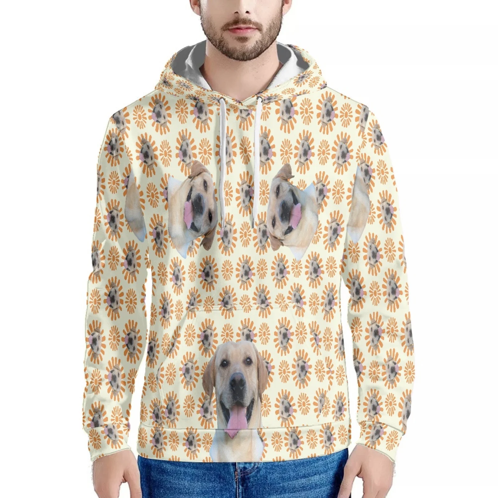 Leopard Head Brush Slim-Fit Hoodie, Fashionable Casual Hoodie, Men's Clothes, Harajuku Style, Hip Hop, Spring And Fall