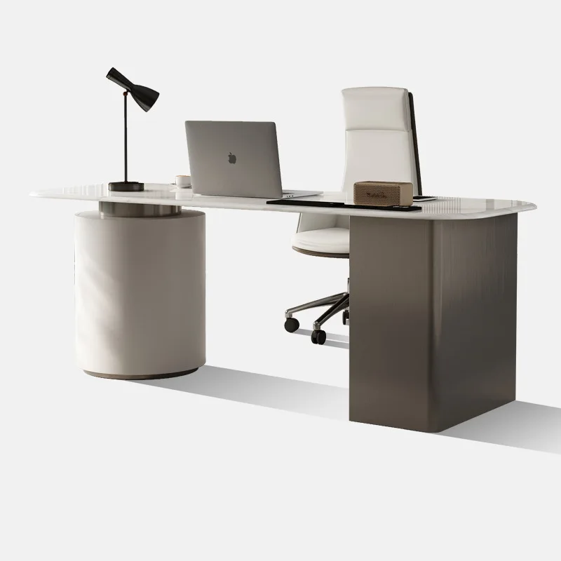 Italian minimalist desk modern minimalist high-end stainless steel writing desk