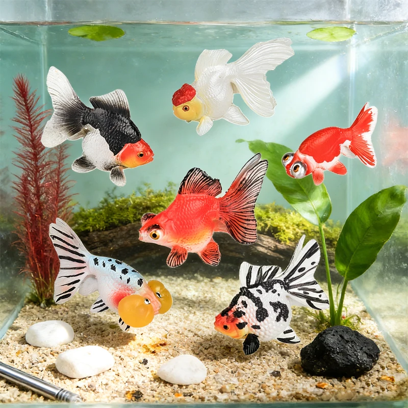 Oenux New Ocean Animals Simulation Clown Fish Goldfish Sea Life Model Action Figures PVC Miniature Decoration Education Kids Toy