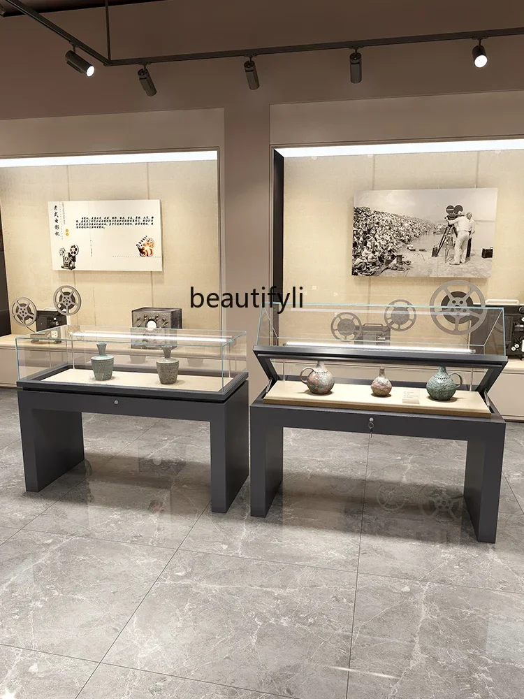 54Museum Display Cabinet Books Cultural Relics Exhibition Glass Cabinet Cultural Museum Exhibition Hall Showcase