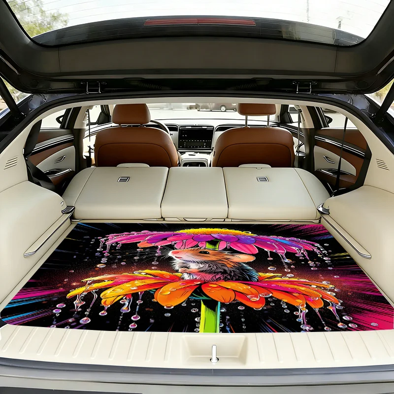 1 Stylish And Colorful Car Trunk Pads - Urban Night View Design, Easy-to-clean Protective Pads, Durable And Scratch-resistant, S