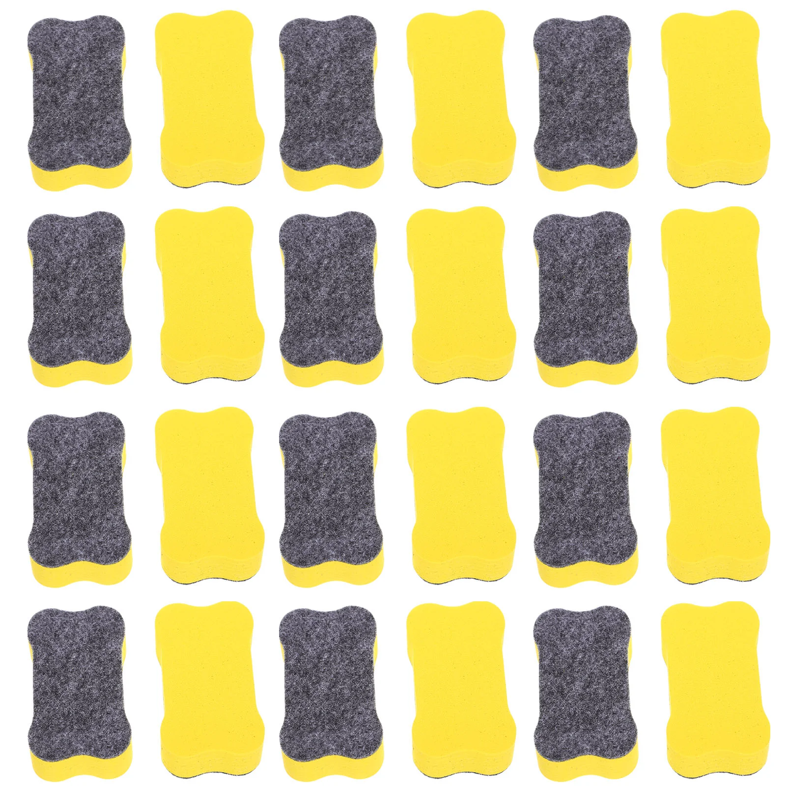 

24 Pcs Mini Whiteboard Eraser Teacher Supplies EVA Felt Cloth Erasers Wall Calendar Dry Yellow Chalkboard for Kids Child