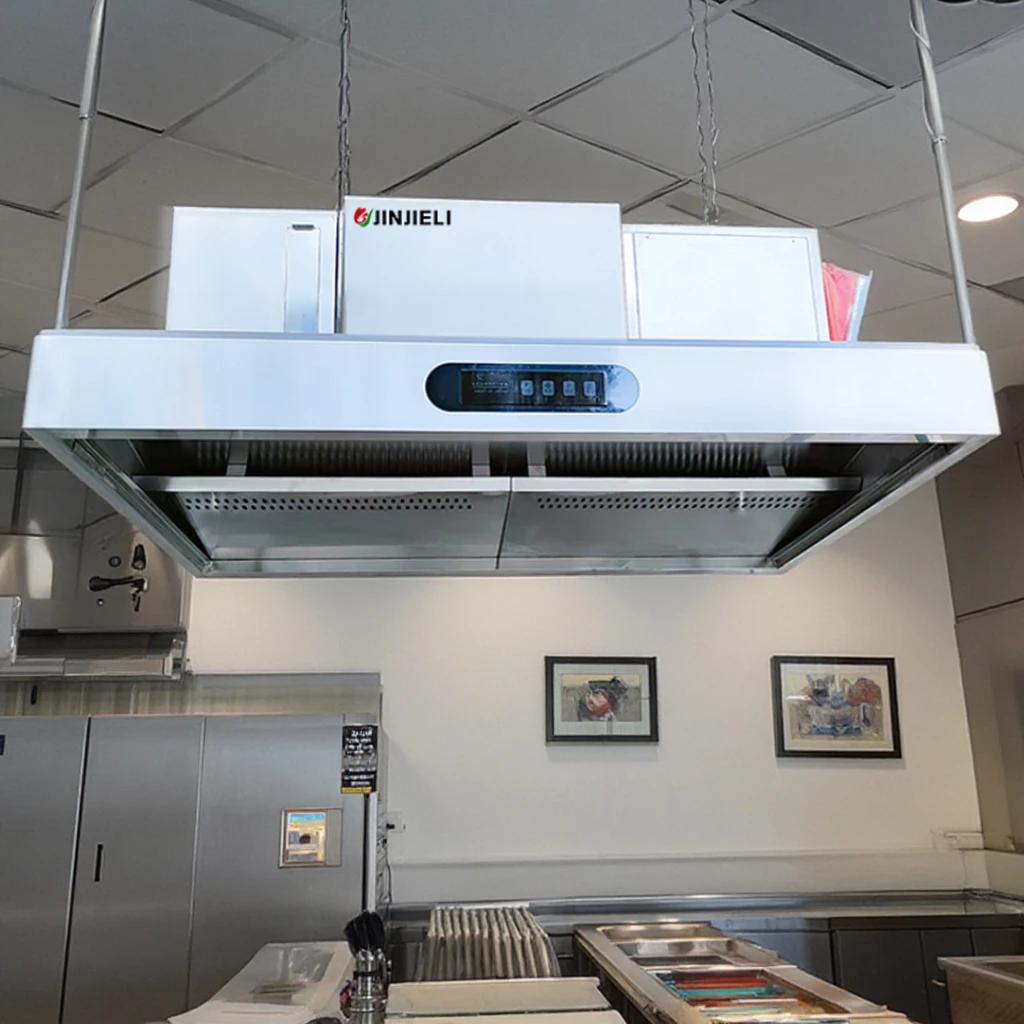 Range Hood with ESP and UVC Smokeless Ductless for Commercial Kitchen Over 98% Remove Rate