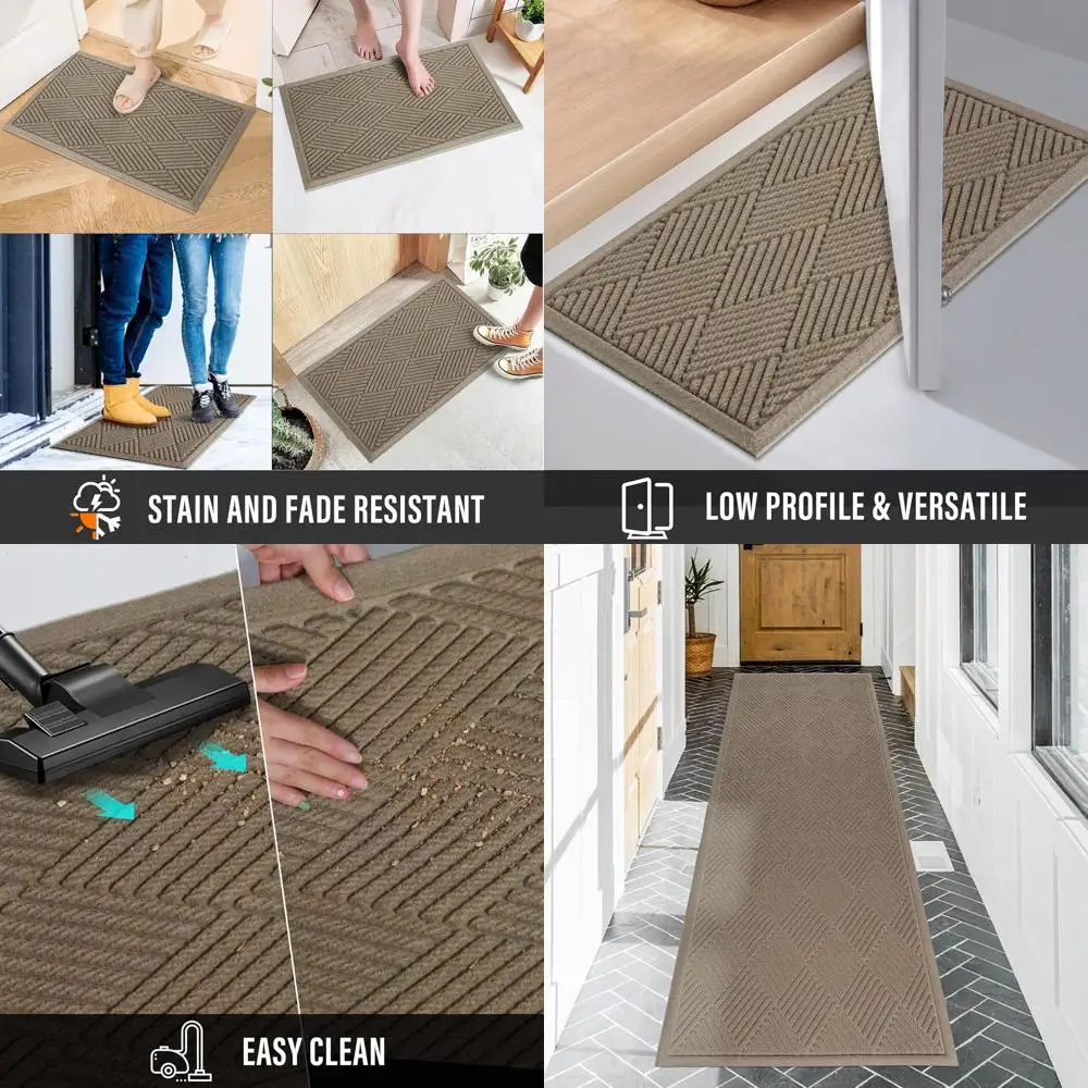 

Durable and Absorbent Door Mat with Non-Slip Rubber Backing for Outdoor and Indoor Use, 72x24 Inches, Beige