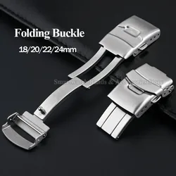 316L Stainless Steel Buckle Folding Buckle Replacement Watch Band Clasp Diving Button Clasp Accessories 18mm 20mm 22mm 24mm
