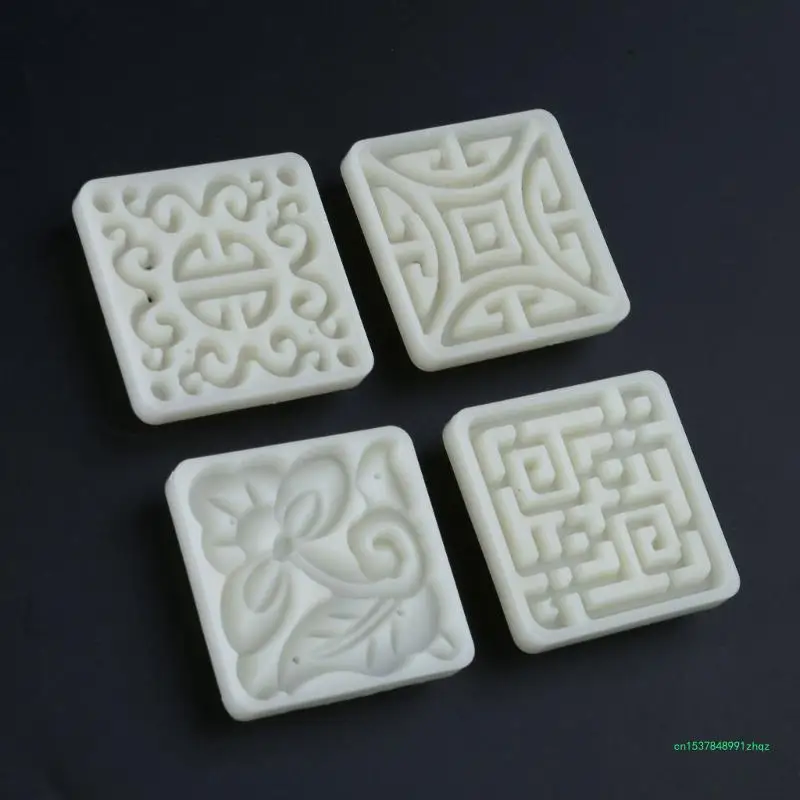 Square Cloud Line Molds for Enthusiasts Functional Manual Mooncakes Press Mooncakes Embosser for Festival Celebration