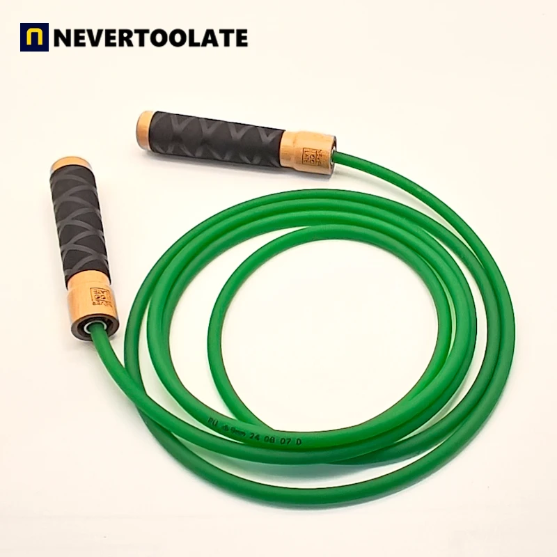 anti cold and friction 410 grams 9mm TPU rope 3 meters in between wood handle jump skip rope heavy nevertoolate ball bearing