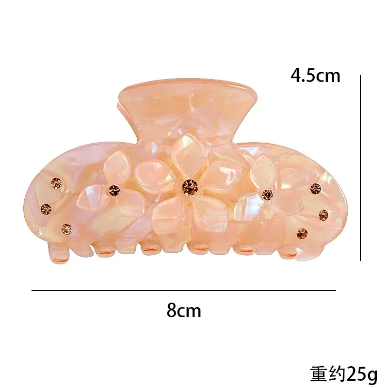 Women\'s Hair Clips Korean Fashion Flower Luxurious Rhinestone Crab Claw Girls Barrette Shiny Hairpin Hair Accessories