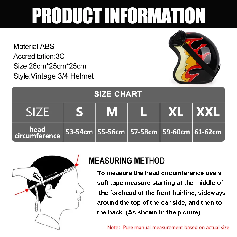 Casco de motocicleta clásico, abierto, Vintage, estilo alemán, cuatro estaciones, 3/4