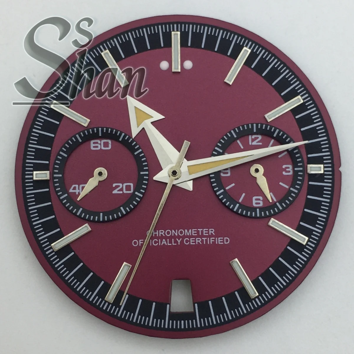 

31.5mm VK64 quartz dial is equipped with 5 luminous hands and is suitable for the 6 o 'clock date on the VK64 quartz movement
