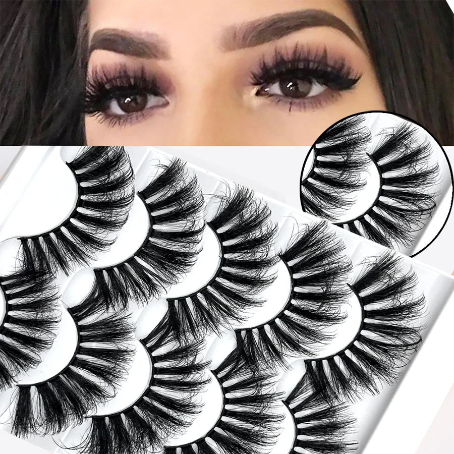 5 Paar 8D flauschige, unordentliche, dicke falsche Wimpern, Augen-Make-up, glänzende Augen, die die schönsten Ausmarkierung