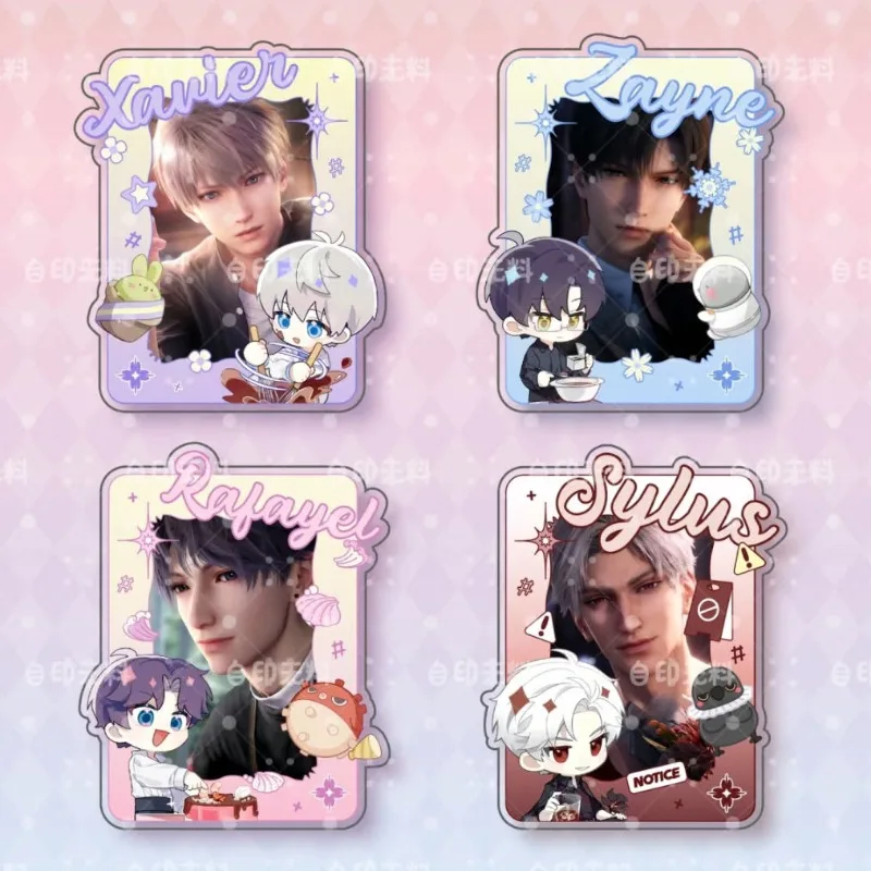 2025 الحب والمساحة العميقة حامل بطاقة الصور Xavier Zayne Rafayel ralayo Sylus 3 بوصة بطاقة عرض موقف سطح المكتب ديكور بطاقة كم #1