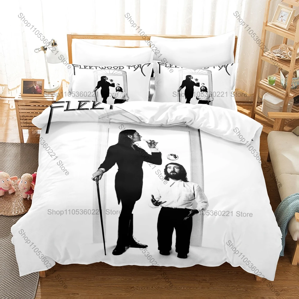 Fleetwood Mac Rumours Vintage Album Cover Retro 70s Rock HD Print Bedding Set Duvet Cover + 2 Pillowcases New Music Room Decor